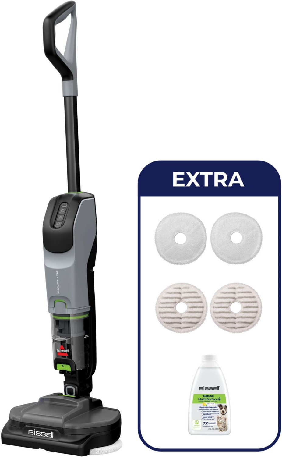 3898N SpinWave Vac PET Pro Kabelloser Hartbodenreiniger schwarz