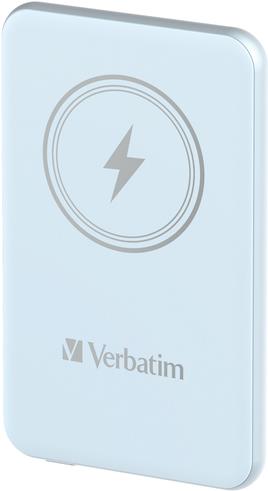 Verbatim Charge n Go - Induktive Power Bank - Magnethalterung - Li-Pol - 5000 mAh - 20 Watt - 2,4 A - Apple Fast Charge, PD 3,0, QC 3,0, Apple 2,4A, USB BC 1,2 (24 pin USB-C) - Blau (32242)