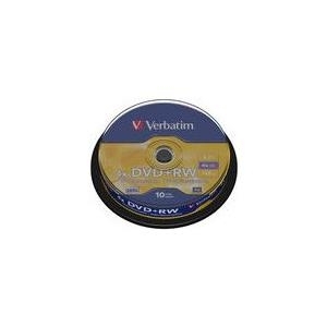 Verbatim - 10 x DVD+RW - 4.7GB 4x - mattes Silber - Spindel - Speichermedium (43488)