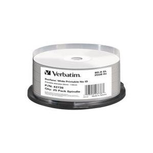 Verbatim - 25 x BD-R - 25GB 6x - breite bedruckbare Oberfläche - Spindel (43738)