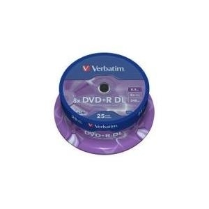 Verbatim - 25 x DVD+R DL - 8,5GB 8x - mattsilber - Spindel (43757)