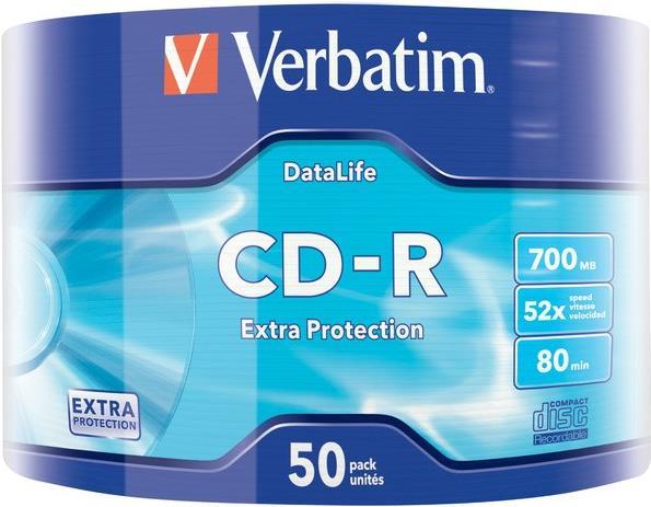 Verbatim DataLife Extra Protection - 50 x CD-R - 700MB (80 Min) 52x - weiß - Spindel (43787)