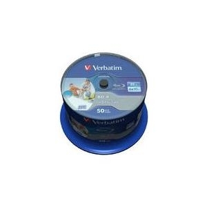 Verbatim DataLife - 50 x BD-R - 25GB 6x - mit Tintenstrahldrucker bedruckbare Oberfläche - Spindel (43812)