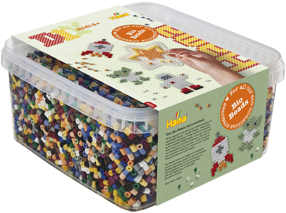 Hama Bügelperlen Bio midi , Volltonmix, , in Kunststoffbox