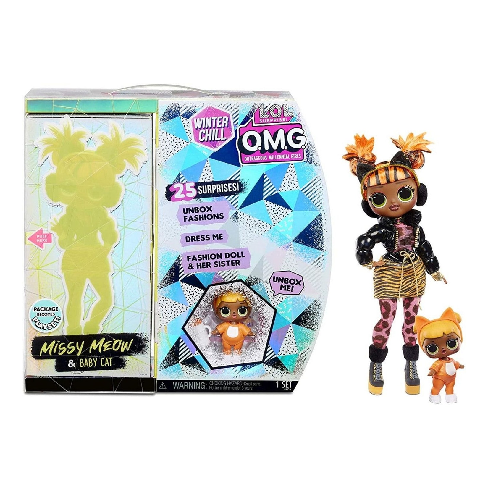 L.O.L. SURPRISE! OMG Winter Chill Missy Meow and Baby Cat