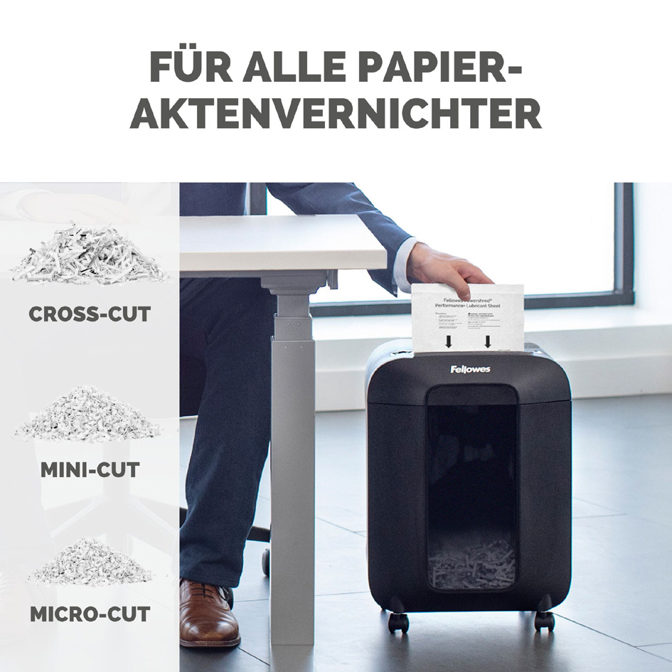 Fellowes Schmiermittel-Blätter für Aktenvernichter, 10 Blatt