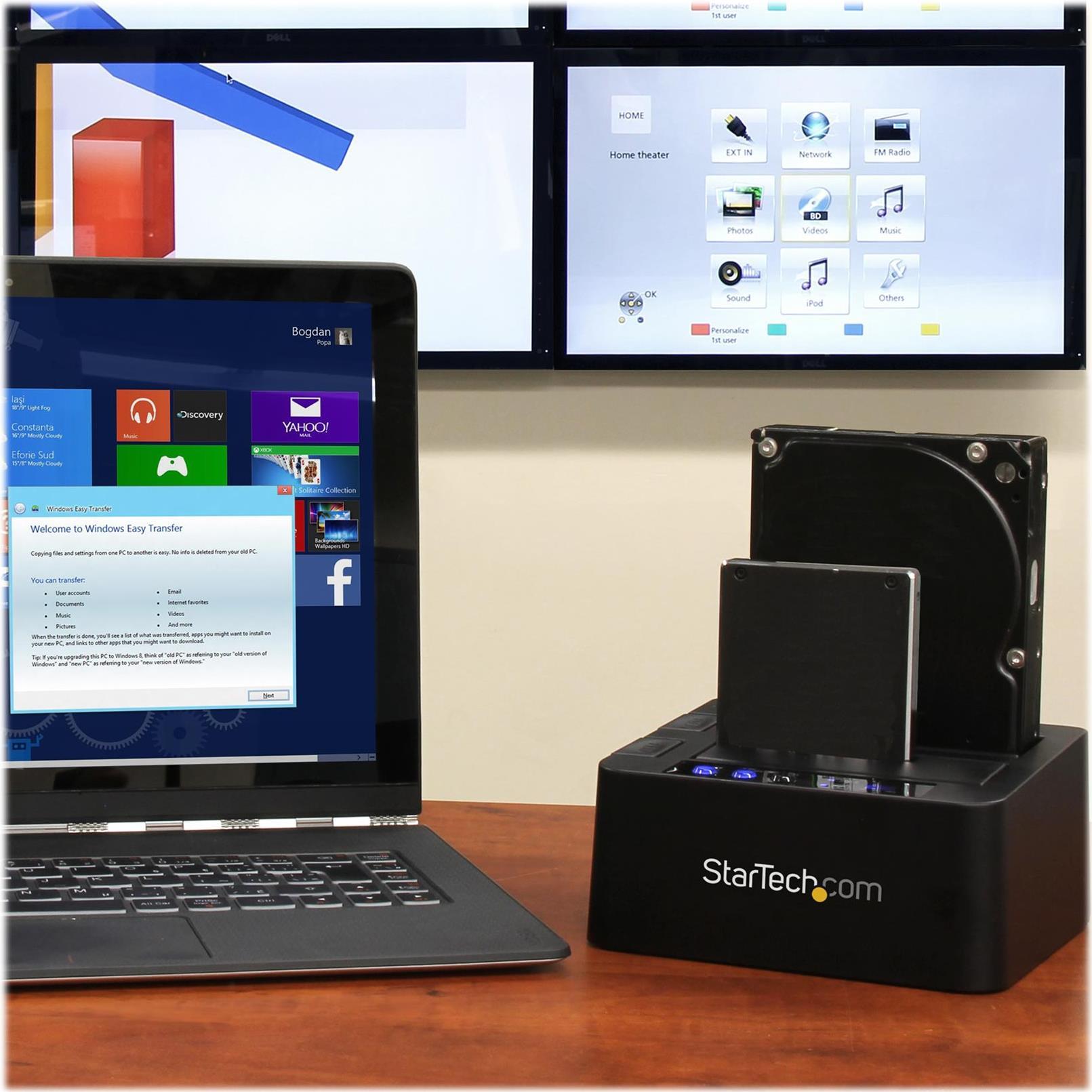 StarTech.com USB 3,1 (10 Gbit/s) Duplizierer Dockingstation für 2.5 & 3.5 SATA SSD/HDD Laufwerke - Clone / Kopierstation bis zu 28GB/min  - Festplattenduplikator - 2 Schächte (SATA-300) (SDOCK2U313R)