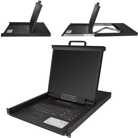 StarTech.com - KVM-Konsole mit KVM-Switch - 16 Anschlüsse - PS/2, USB - 48.3 cm (19) - Rack - einbaufähig - 1280 x 1024 - 250 cd/m² - 1000:1 - VGA - Schwarz - 1U