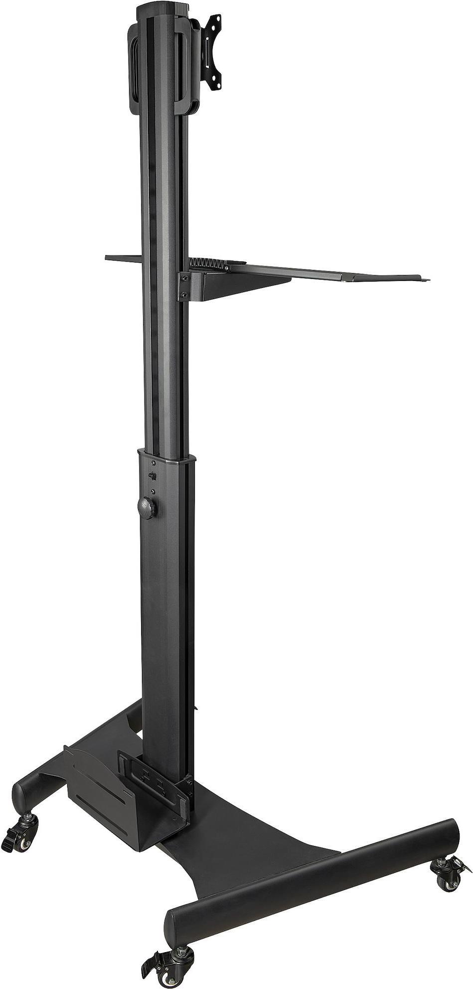 StarTech.com Computertisch mit Rollen und Monitorhalterung - CPU/PC-Halter - Tastaturablage - Ergonomischer höhenverstellbarer Desktop Computerwagen - Rollender mobiler Steharbeitsplatz auf Rädern (WKSTNCART)