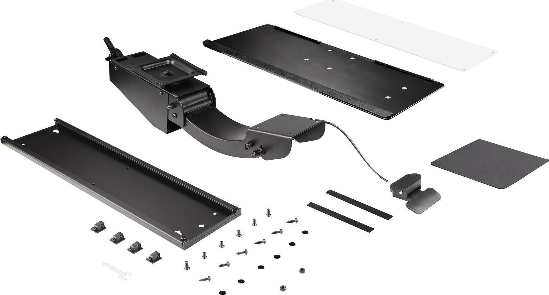 StarTech.com Tastaturablage - Full Motion und höhenverstellbare Tastatur- und Mausablage - 25 x 66 cm - Ergonomische Schreibtischhalterung für Computertastatur mit Mauspad und Handgelenkauflage - neig- und drehbar (KBTRAYADJ2)