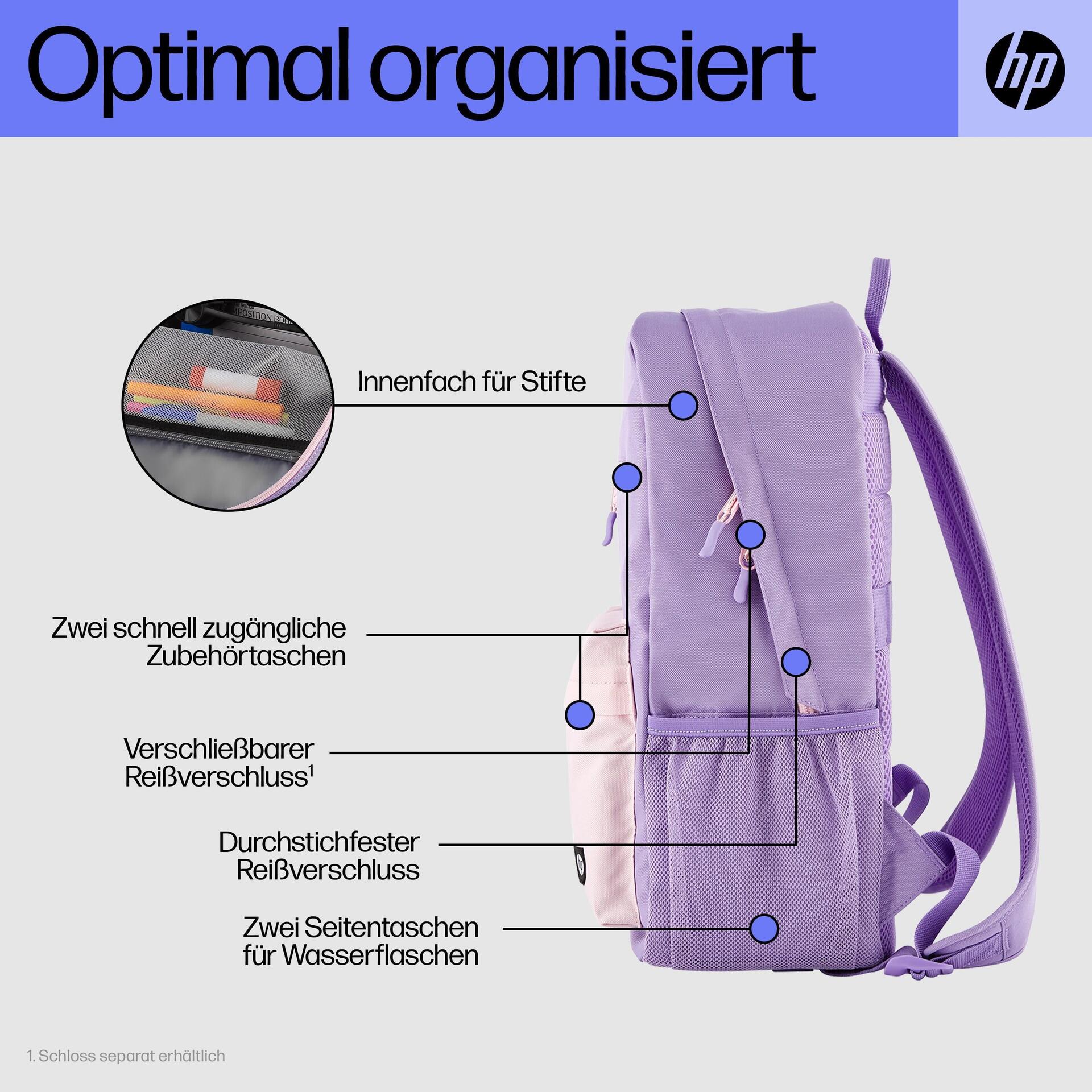 HP - Campus - Notebook-Rucksack - 39,6 cm (15.6) - pink, Lavendel, Mauve (7J597AA)