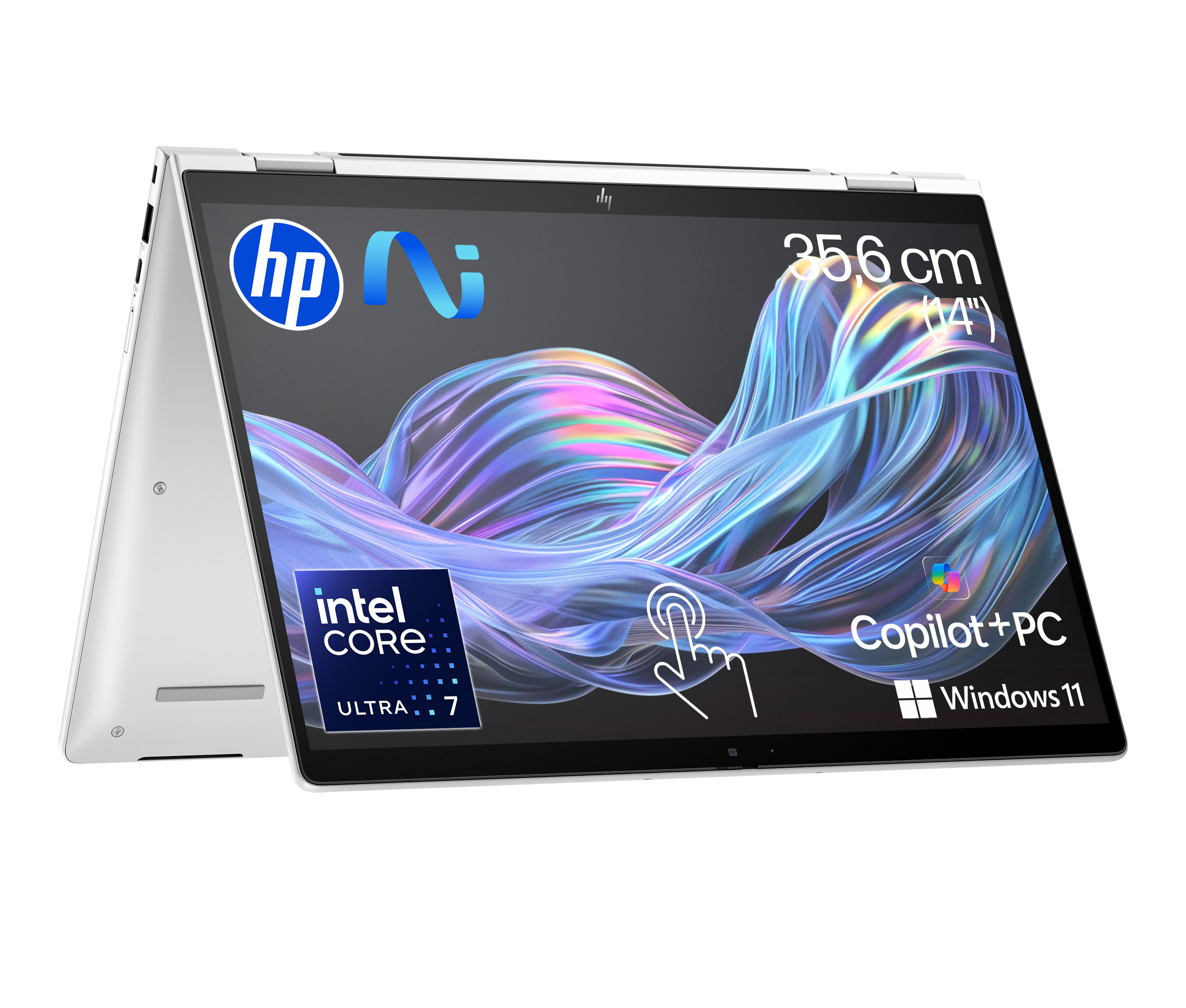 HP EliteBook X Flip G1i KI Laptop Intel Core Ultra 7 258V Hybrid (2-in-1) 35,6 cm (14) Touchscreen WUXGA 32 GB LPDDR5x-SDRAM 1 TB SSD Windows 11 Pro Copilot+ PC Silber (B69BLET#ABD)