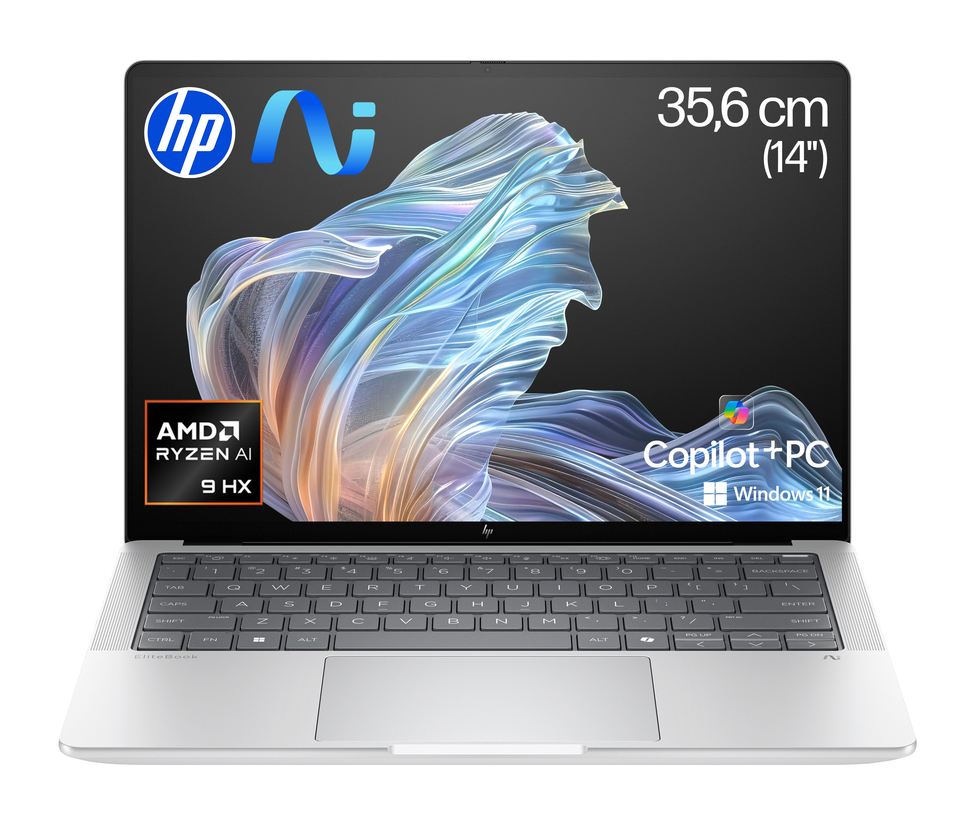 HP EliteBook X G1a KI Laptop Wolf Pro Security Edition AMD Ryzen AI 9 HX 375 (14) Touchscreen 2.8K 64 GB LPDDR5x-SDRAM 2 TB SSD Windows 11 Pro Copilot+ PC Silber (B69BHET#ABD)