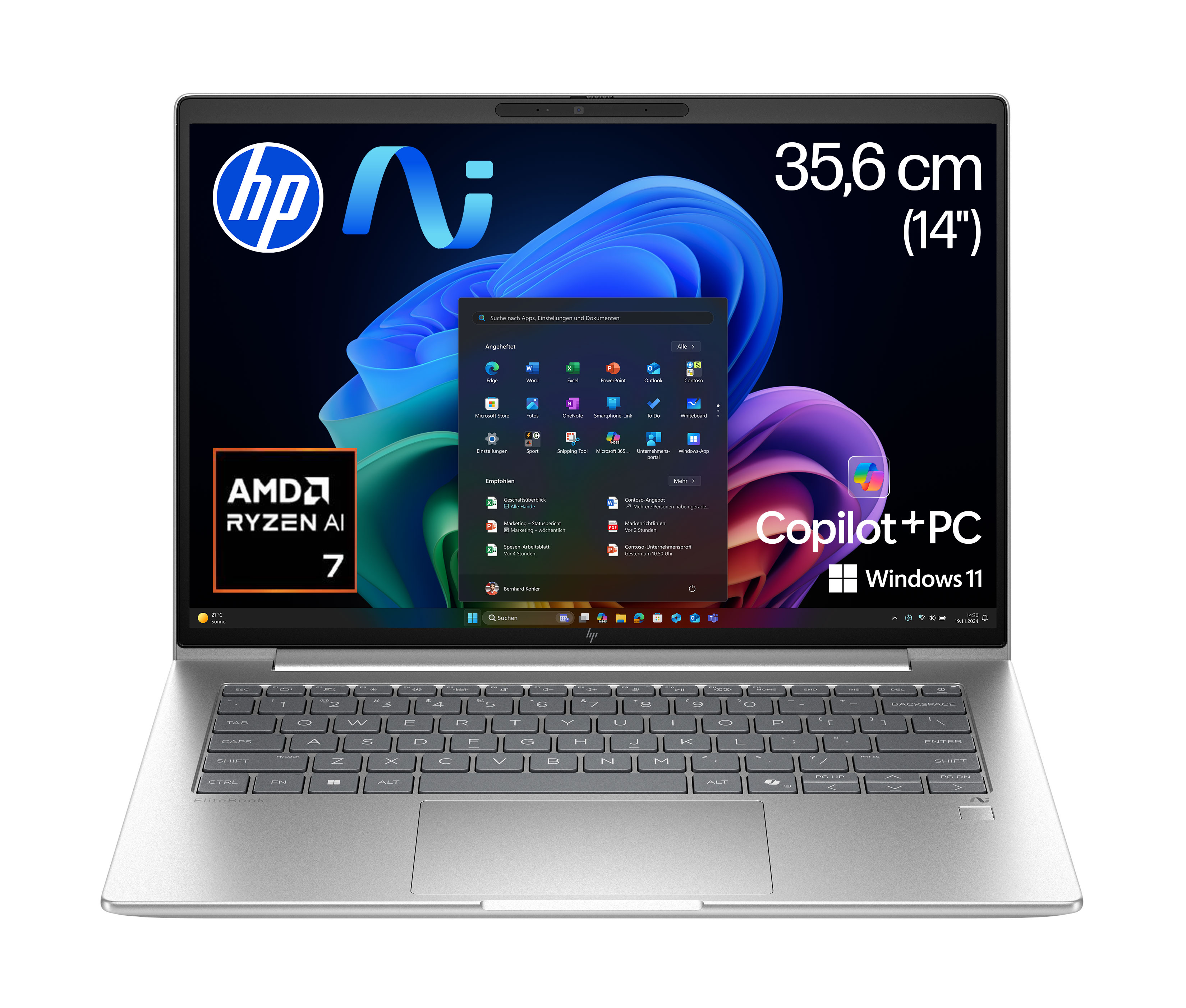 HP EliteBook 6 G1a 14 inch KI Laptop 1 TB SSD Windows 11 Pro Copilot+ PC (AD3J8ET#ABD)