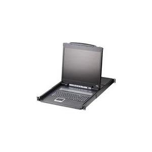 ATEN LCD KVM Switches CL1308N - KVM-Konsole mit KVM-Switch - 8 Anschlüsse - PS/2, USB - 48.3 cm (19) - Rack - einbaufähig - 1280 x 1024 @ 75 Hz - Schwarz - 1U