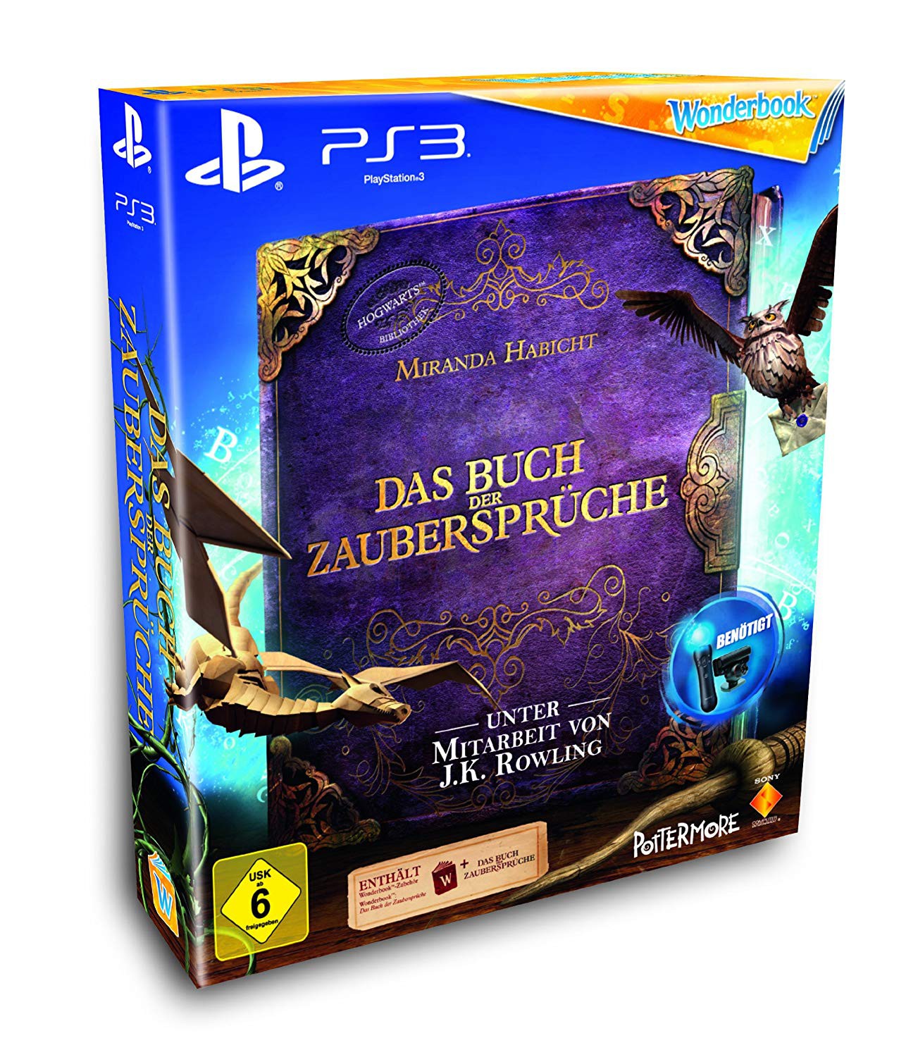 PS3 - Wonderbook: Das Buch der Zaubersprüche / Book of Spells + Buch (DE Version) (mit OVP) (gebraucht) NEUWERTIG