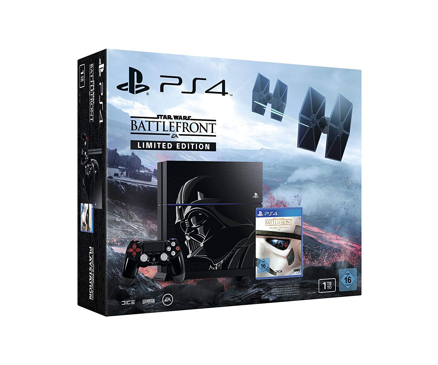 PS4 - Konsole 1TB #Darth Vader Star Wars Battlefront Limited Edition + Spiel + Original Controller (NEU & OVP)
