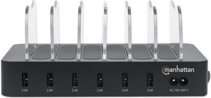 Manhattan 6-Port USB Charging Station - Ladestation - 50 Watt - 2.4 A - 6 Ausgabeanschlussstellen (USB) (102254)