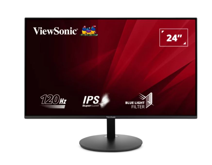 ViewSonic VA24E1H Office Monitor - 24 (61 cm) - IPS-Panel, 120Hz HDMI, VGA-Eingänge, Full HD 1080p [Energieklasse D] (VA24E1H)