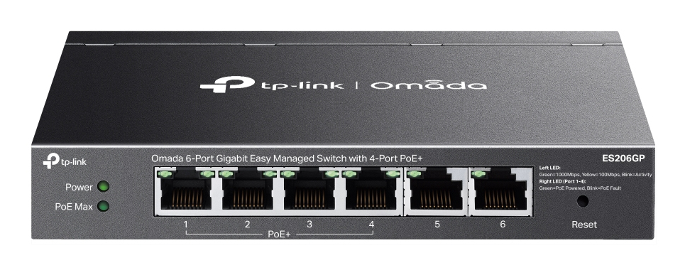 TP-Link Omada ES206GP 6-Port Gigabit Easy mgd. Switch 4-Port PoE+