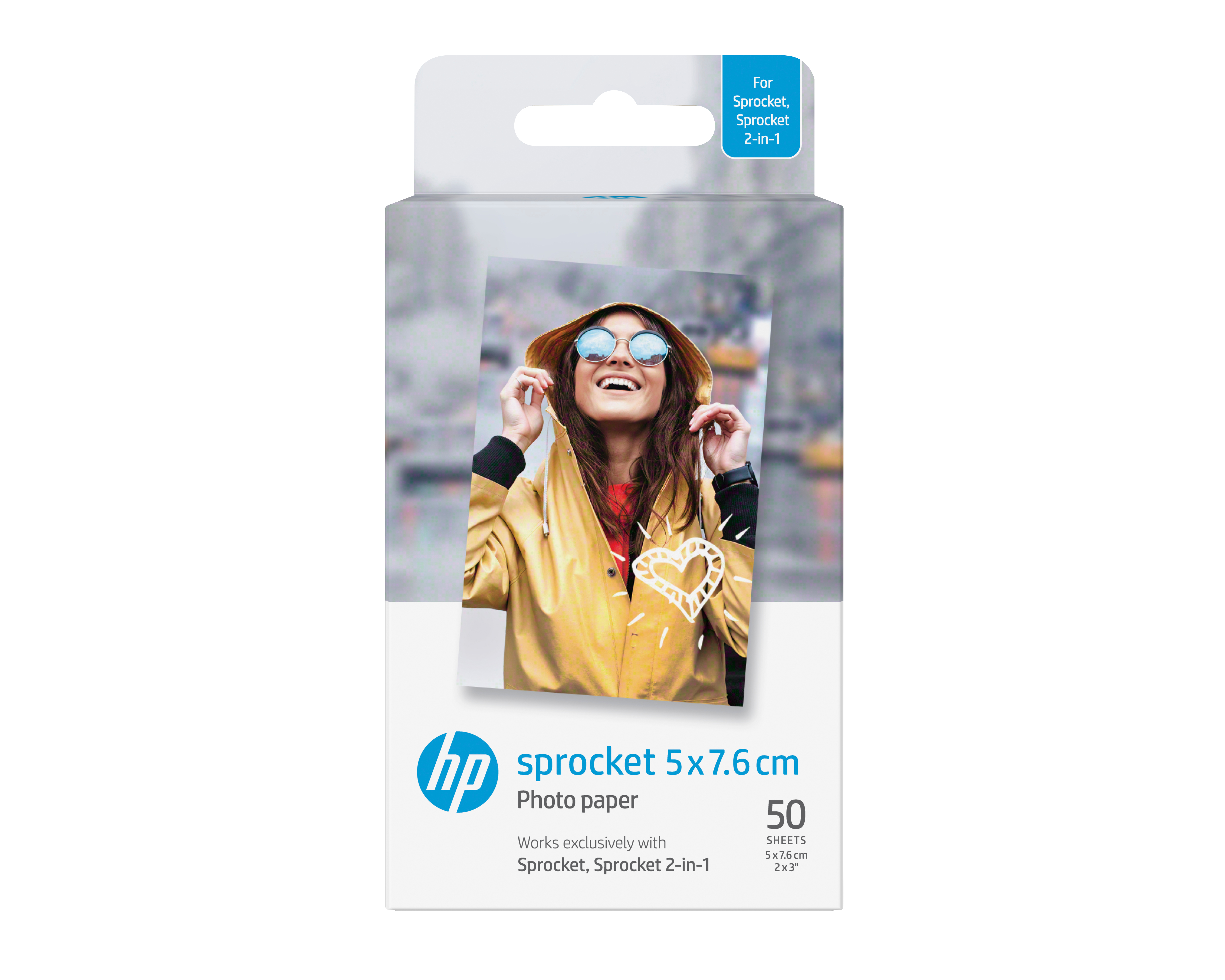 Hewlett Packard HP Sprocket Fotopapier selbstklebend 50 Blatt (5x7,6cm