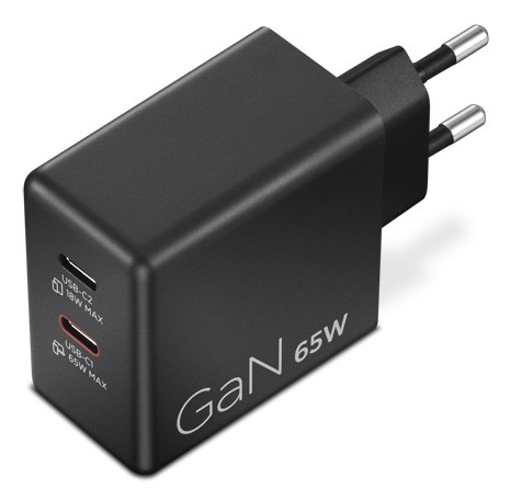 Lenovo Dual USB-C 65W GaN Ladegerät, schwarz (G0A6065BEU)