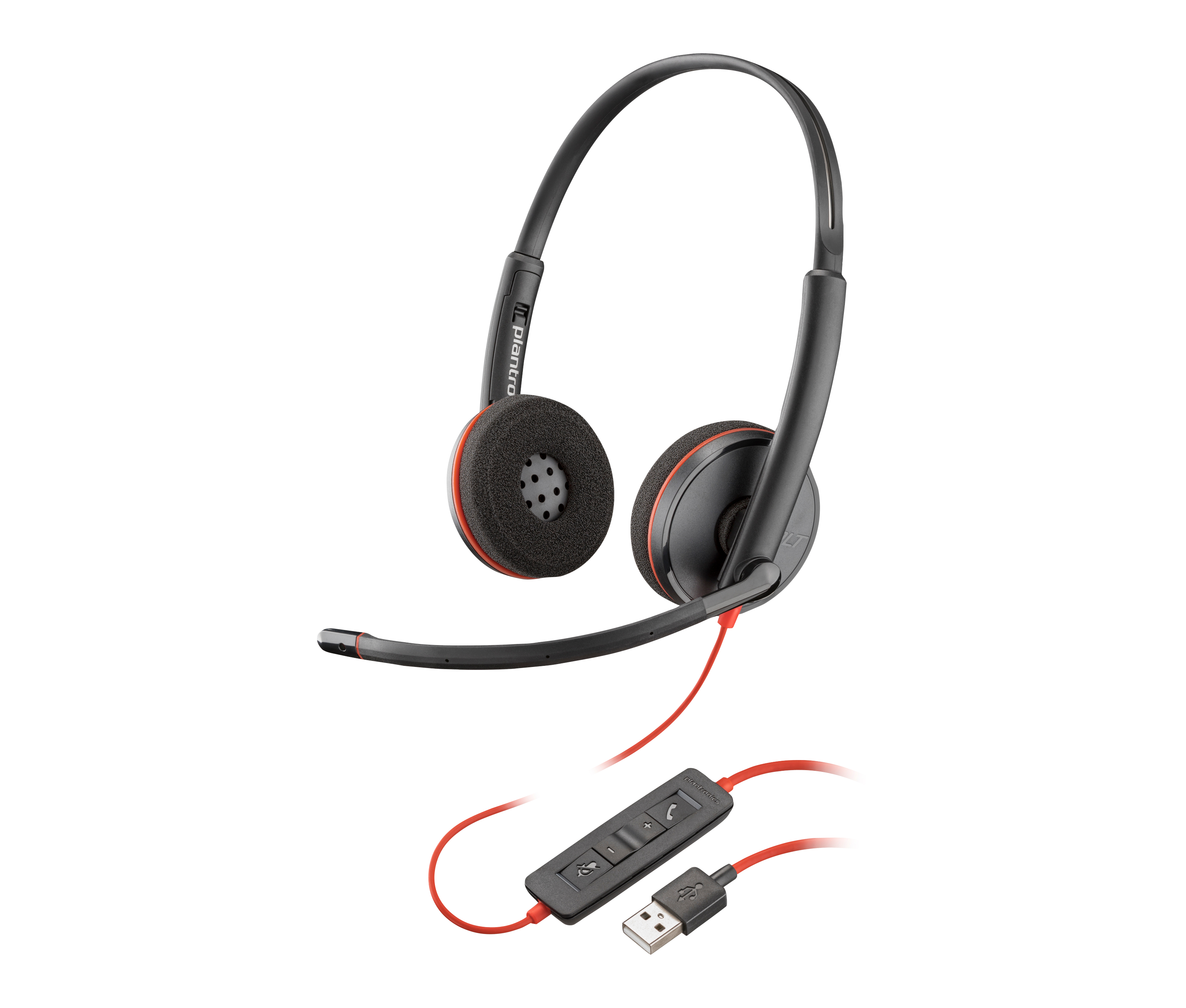HP Poly POLY Blackwire 3220 Stereo USB-A Headset (Bulk) Kopfhörer Kabelgebunden Kopfband Büro/Callcenter USB Typ-A Schwarz (80S02A6)