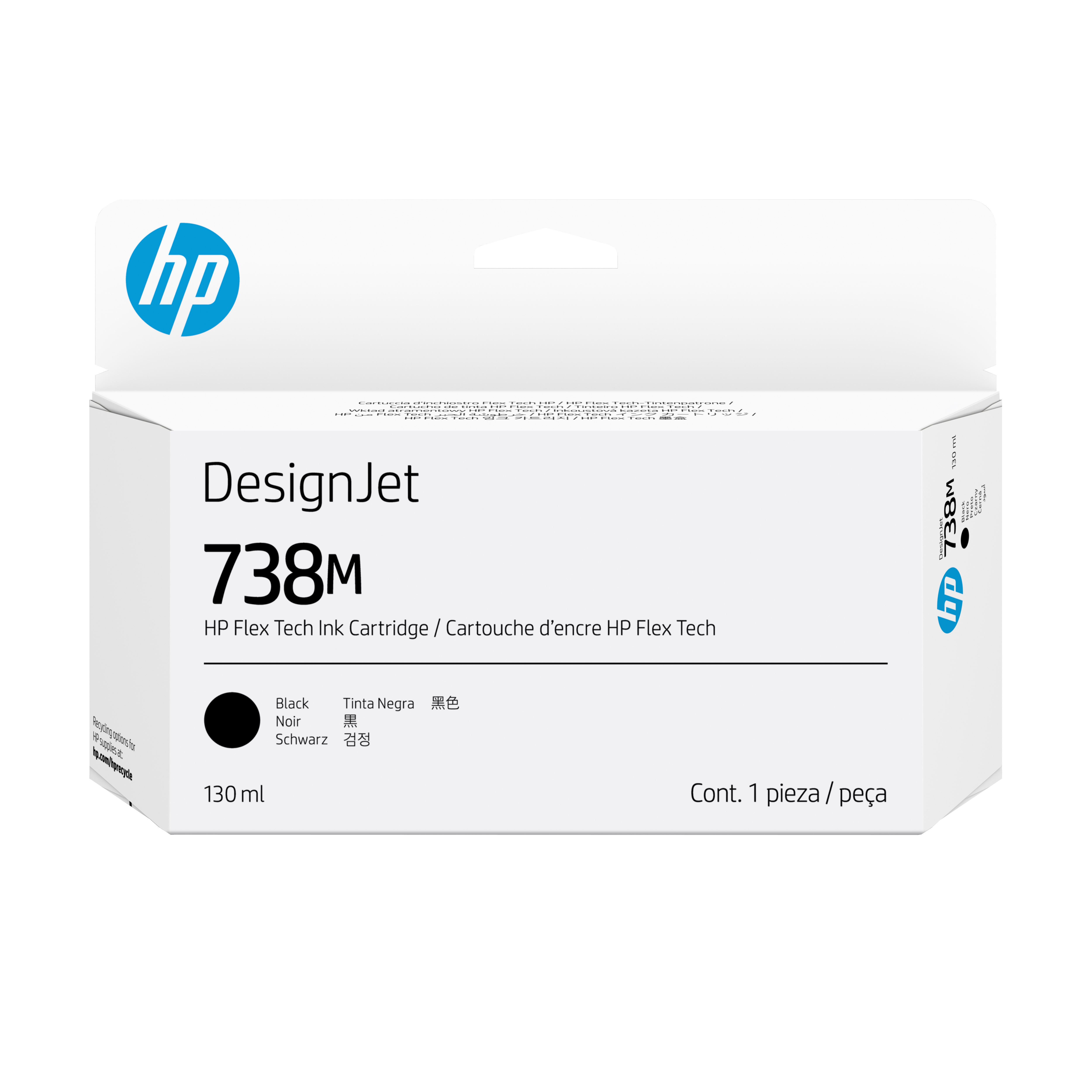HP 738M - 130 ml - Schwarz - original - DesignJet - Tintenpatrone - für DesignJet T850, T950 (A24VLA)