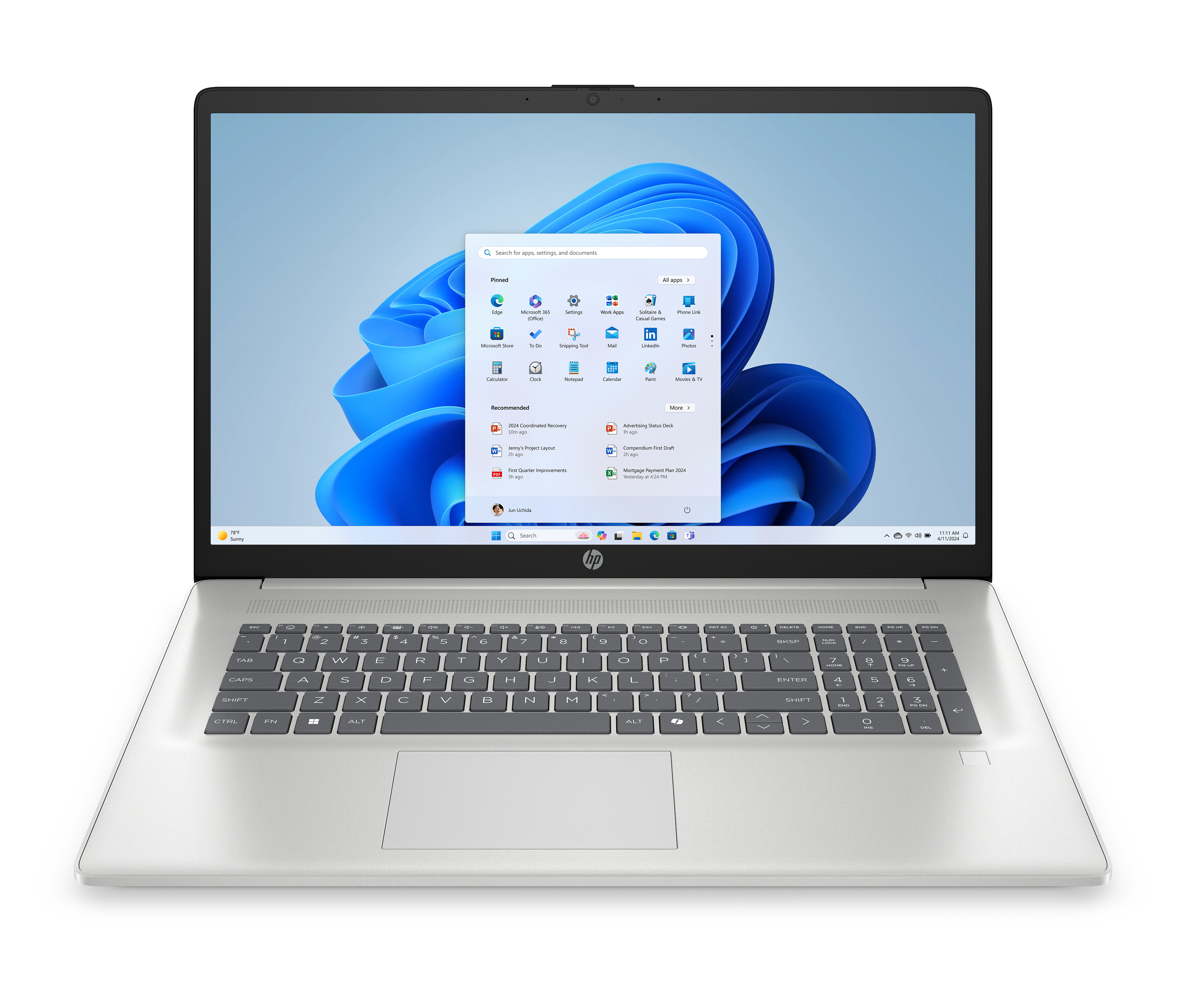 17-cp2557ng (C0RA8EA) 43,9 cm (17,3") Notebook natursilber, 8 GB RAM, 512 GB SSD, AMD Ryzen 5 Prozessor, Windows 11, Full HD Display