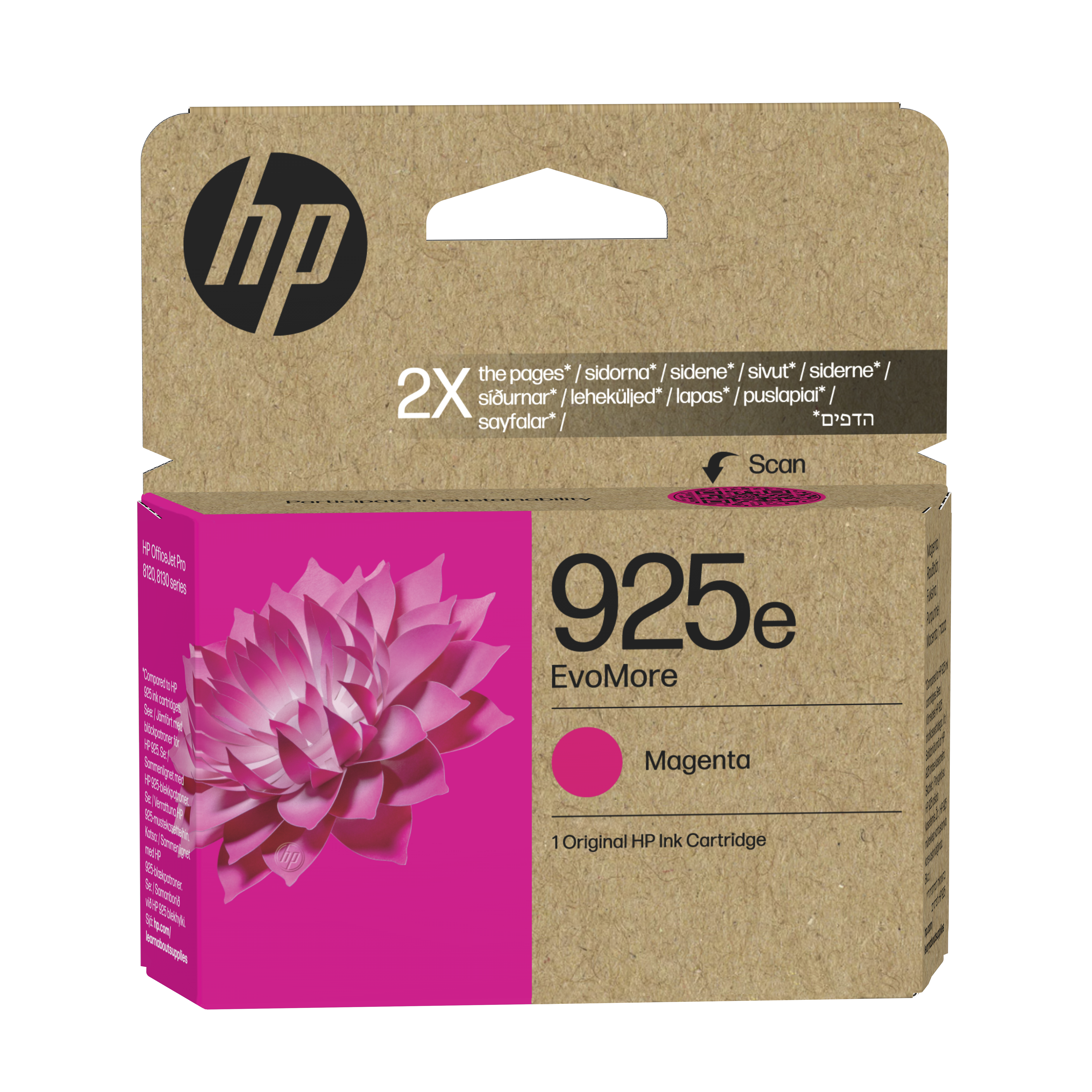 HP 925e EvoMore Magenta Original Ink Cartridge (4K0W1PE#LS1)