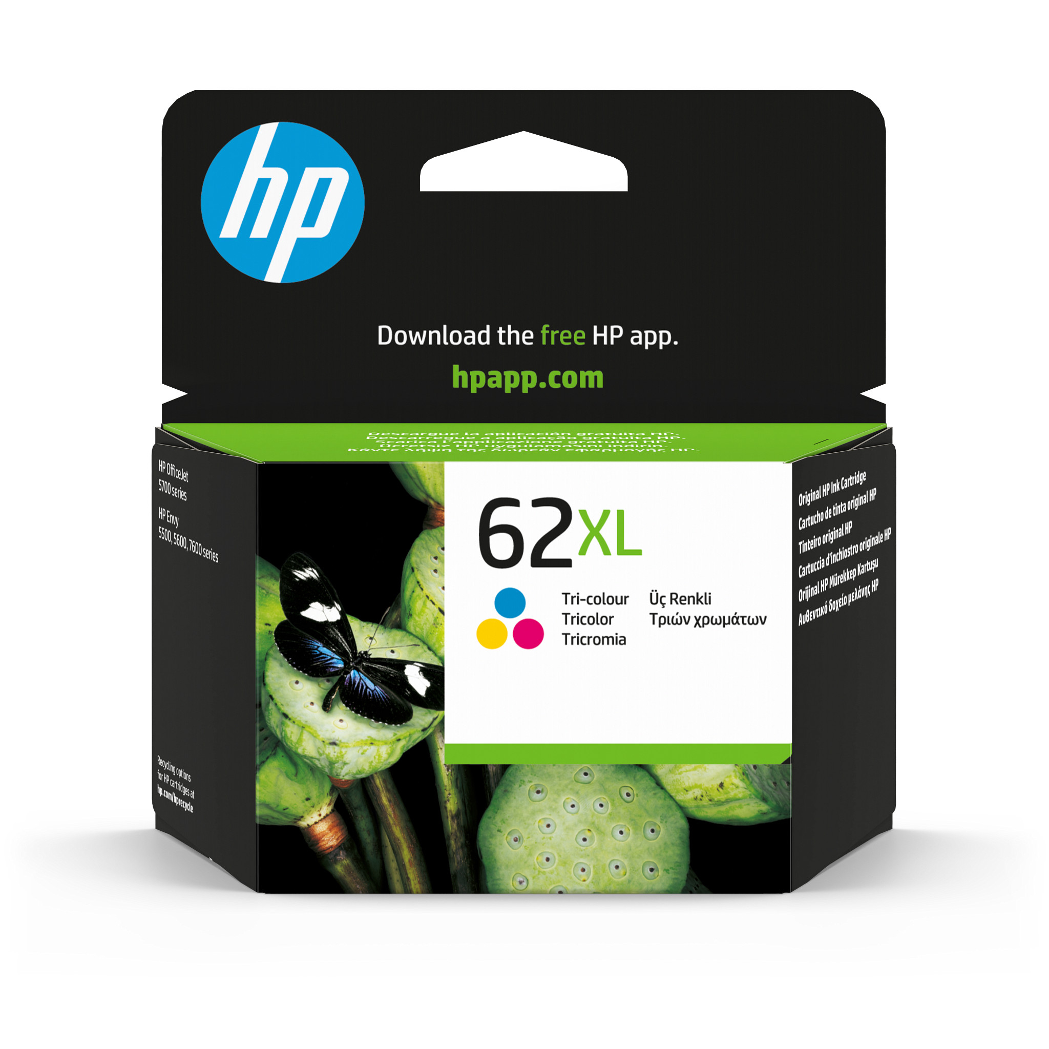 HP INC. HP 62XL HIGH YIELD TRI-COLOR ORIGINAL INK CARTRIDGE (D14SLAE#LS1)