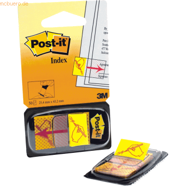 Post-it Index Streifen Standard 680-31, gelb mit Unterschrift
