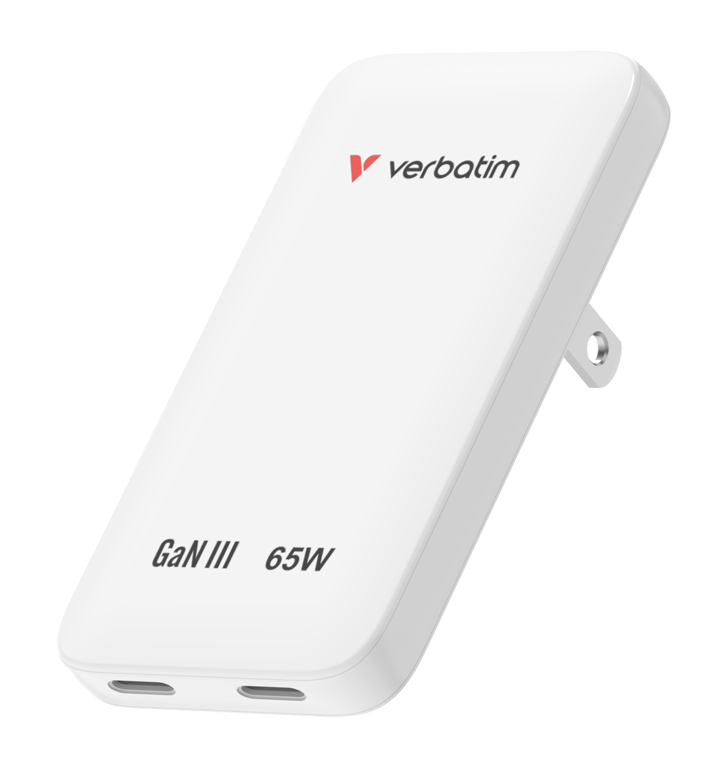Verbatim Slim GaN Charger 2 Port 65W (EU/UK/US) White (30281)
