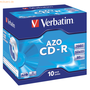 Verbatim CD-Rohlinge 700MB/80min im Jewel Case VE=10 Stück