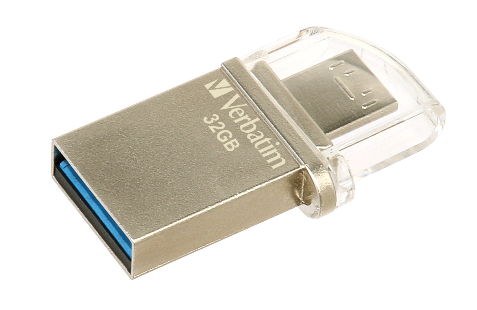 Verbatim Store n Go OTG Micro Drive - USB-Flash-Laufwerk - 32GB - USB3.0 / micro USB - Silver Metal (49826)