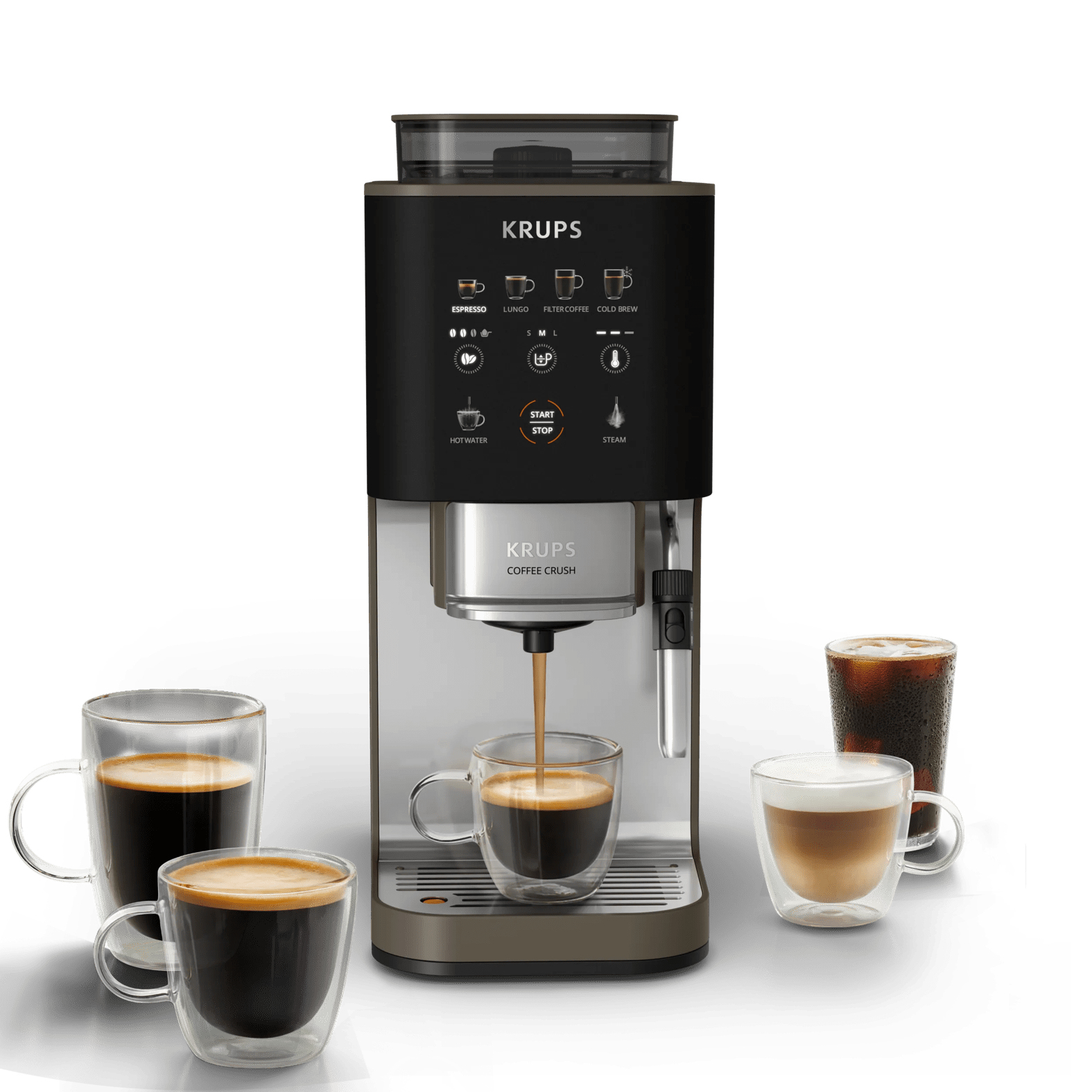 SA403B Coffee Crush Experience Kaffee-Vollautomat, Edelstahl-Mahlwerk, 15 bar
