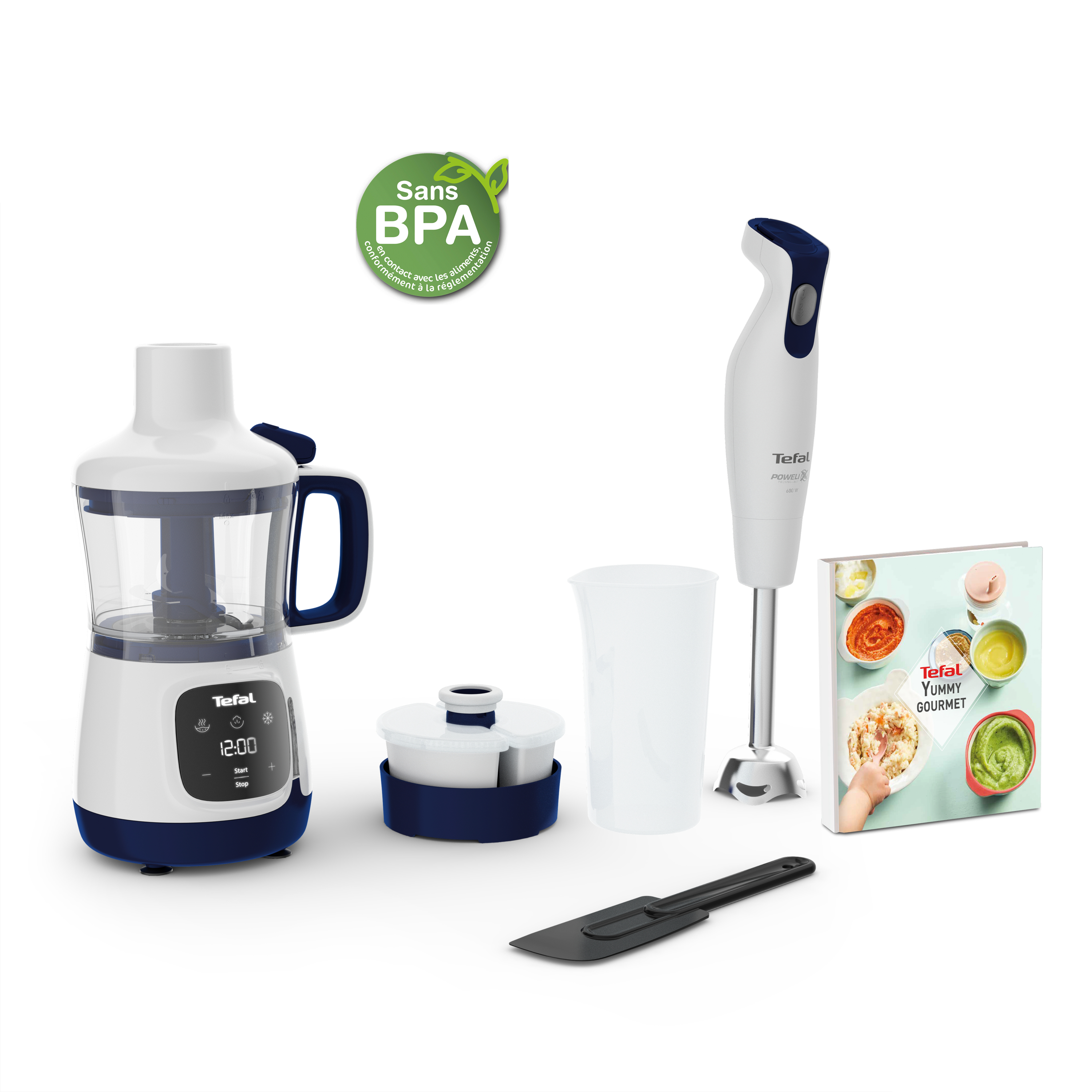 Tefal HB55W4 Yummy Gourmet Baby Stabmixer