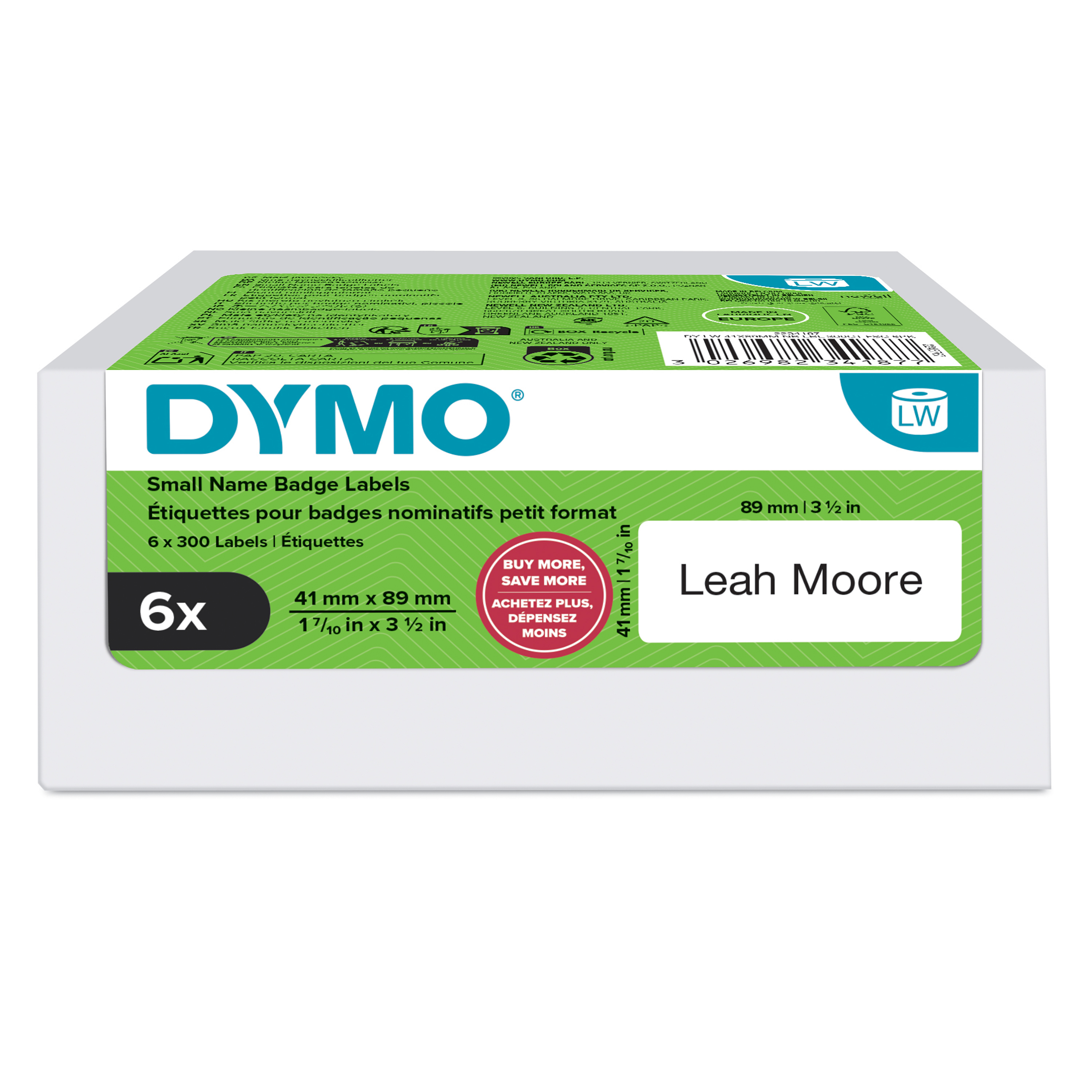 DYMO LabelWriter-Namensschilder, 89 x 41 mm, weiß