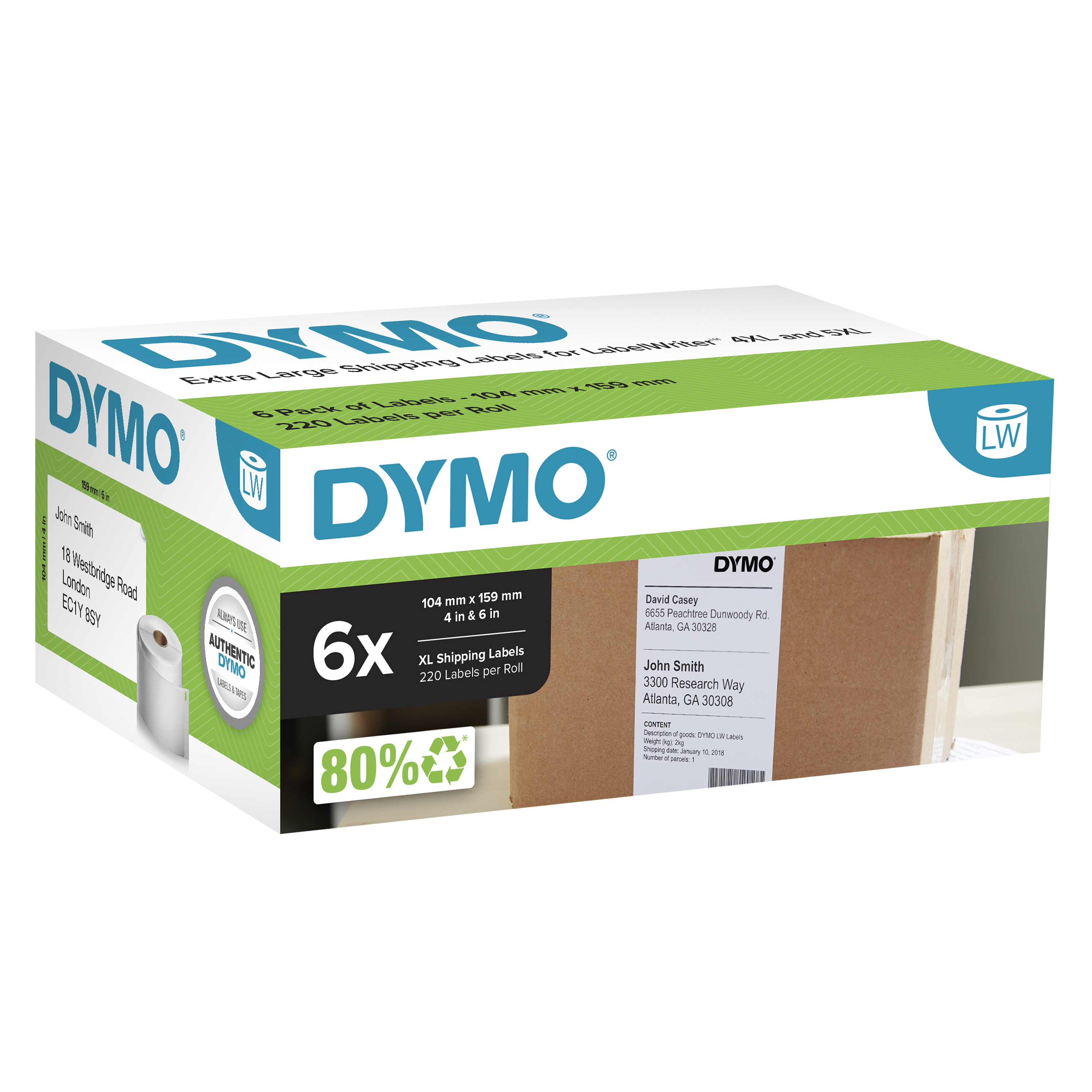DYMO LabelWriter-Versand-Etiketten, 102 x 210 mm, weiß