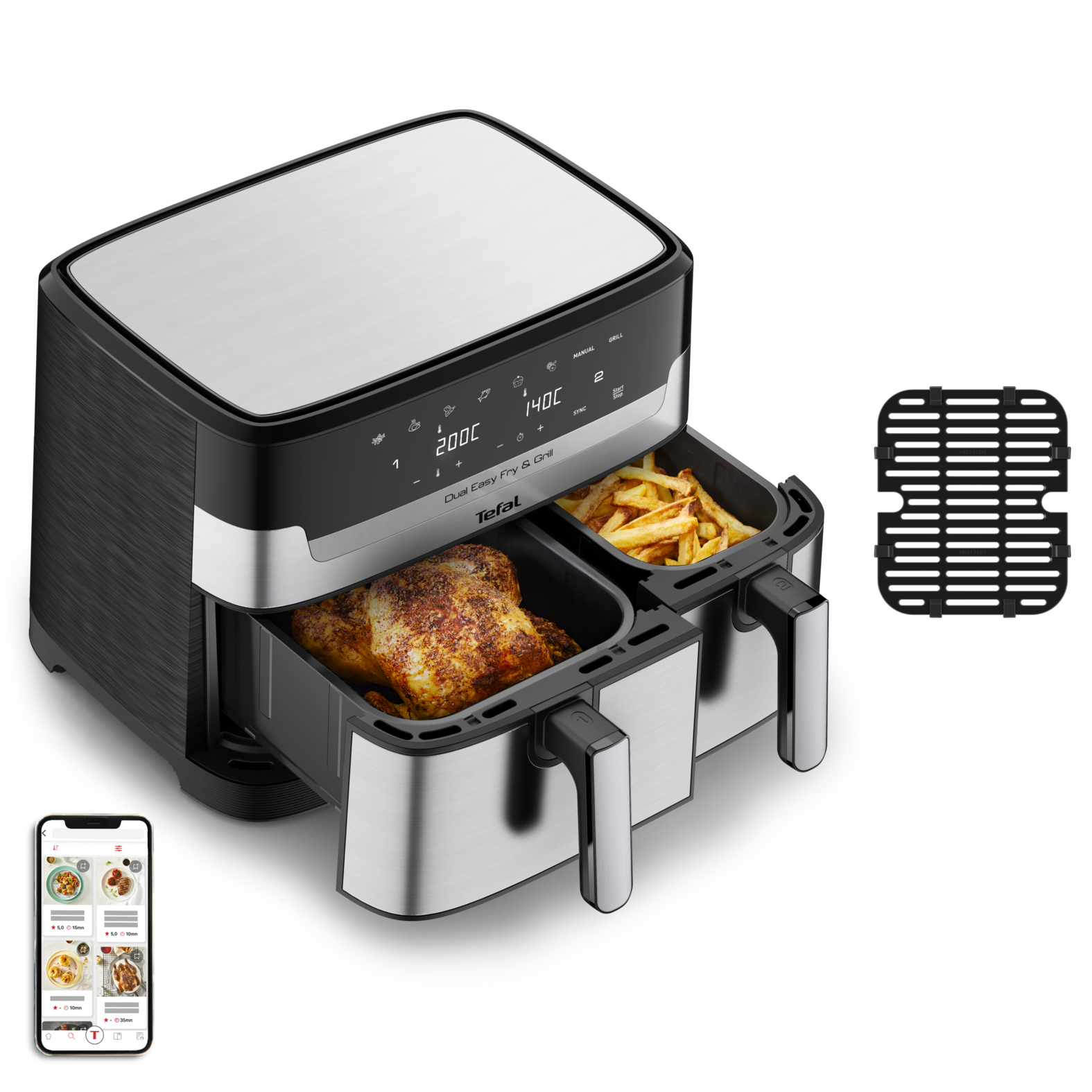 Tefal® Dual Easy Fry & Grill EY905D Heißluftfritteuse