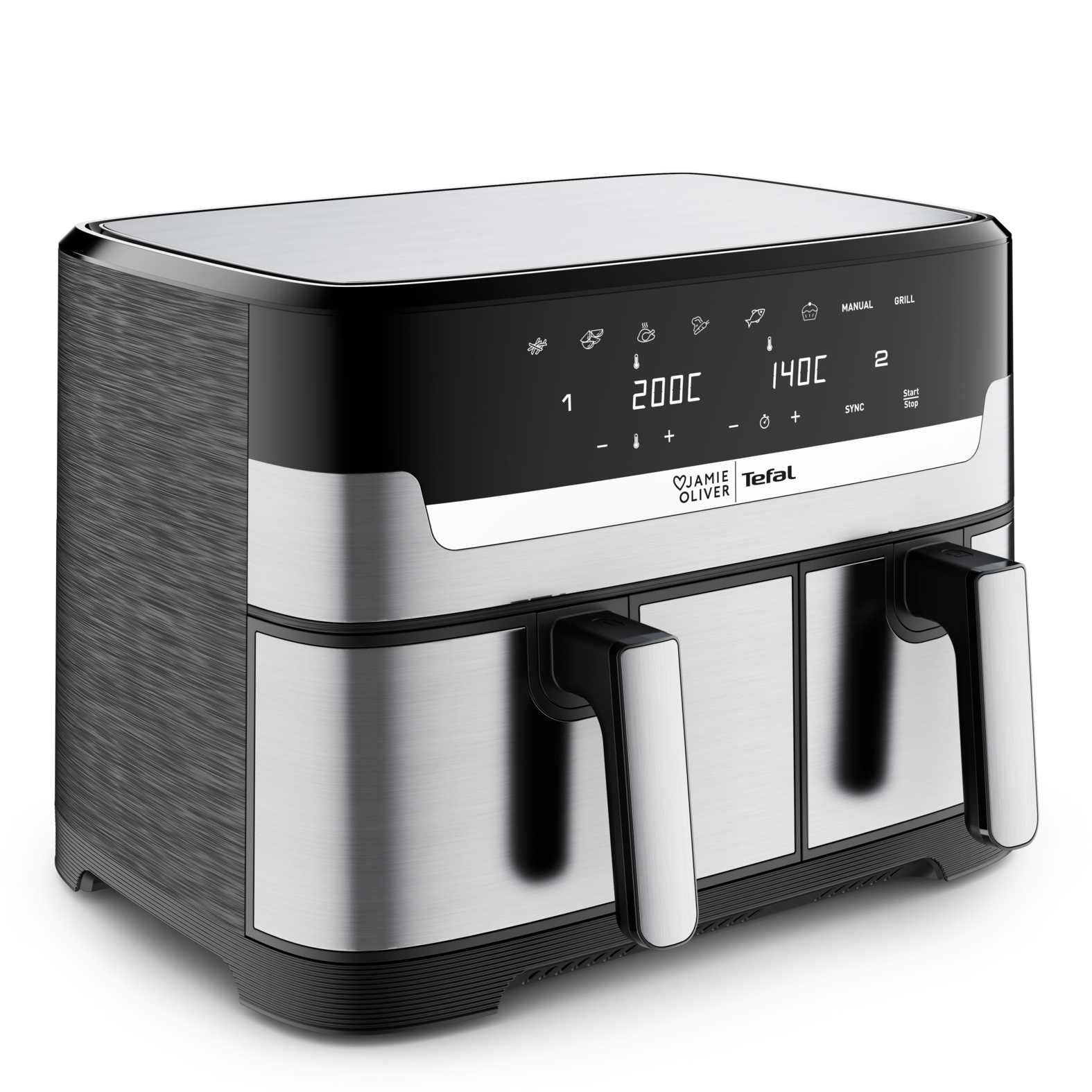 EY90JDE Dual Easy Fry & Grill Heißluft-Fritteuse edelstahl