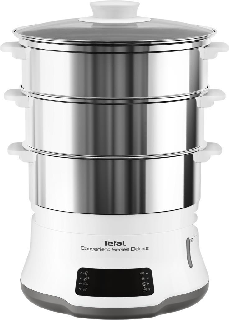 Tefal Convenient Series Deluxe VC502D - 3 Korb/Körbe - Edelstahl - Weiß - Arbeitsplatte - Berührung - Vorderseite - Edelstahl (VC502D)