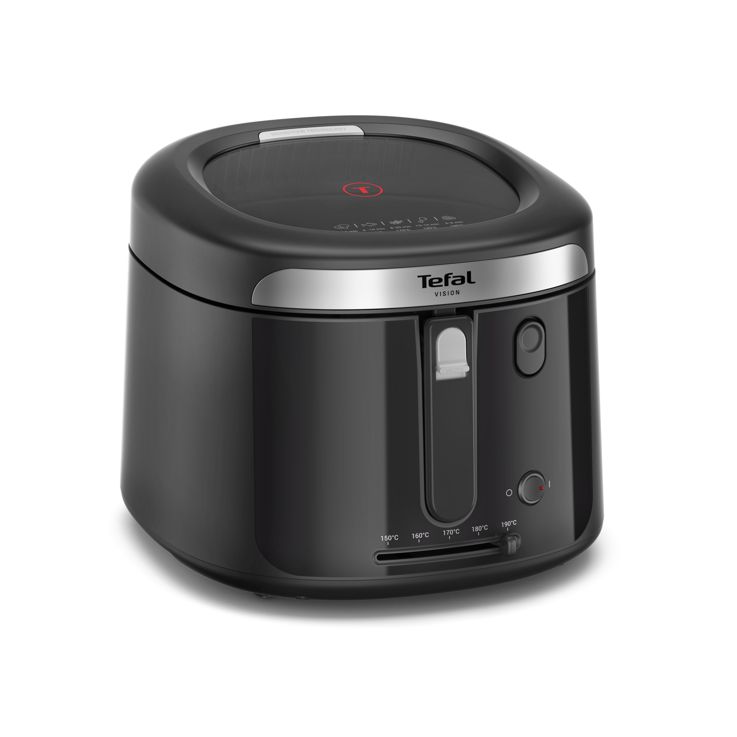 TEFAL FF2528 Vision Fritteuse (2,1 L Öl-Volumen, 1,2 kg Fassungsvermögen, 1900 W, GrandView-Technologie, extra großes Sichtfenster)