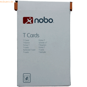 5 x Nobo T-Karte Gr. 4 VE=100 Stück orange