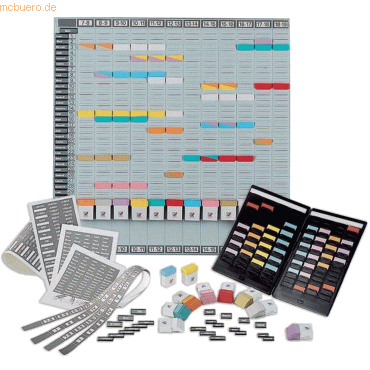 Nobo Professionelles Planer Set für T-Karten Gr. 1,5,Aluminium 12 Spal