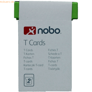 10 x Nobo T-Karte Gr. 2 VE=100 Stück Blisterverpackung grün