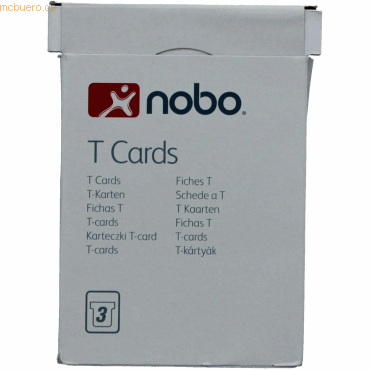 Nobo T-Karte Gr. 3 VE=100 Stück Blisterverpackung weiß