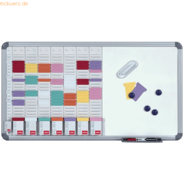 Nobo Projektplaner Set für T-Karten Gr. 2 Aluminium/Stahl 7 Spalten 24