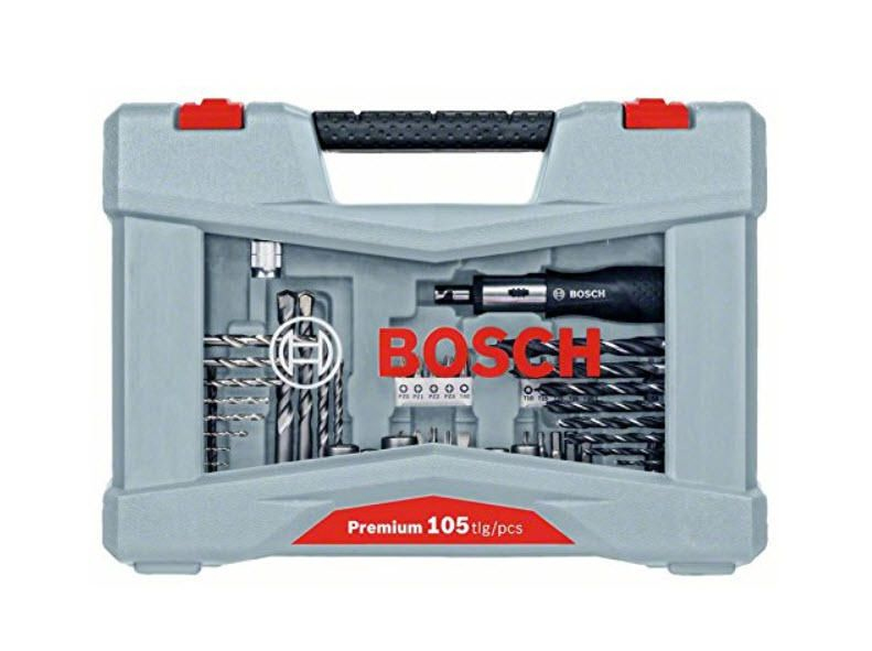 Bosch Premium X-Line. Vorgesehene Verwendung: Bohrer, Bohrerart: Bohrerbit-Set, Für Materialien geeignet: Beton, Metall, Holz. Verpackungsart: Box. Anzahl der Bohrer-Bits: 24 Stück(e), Bohrerset enthalten: Diamantbohrkrone, Schraubendreher-Bits entha