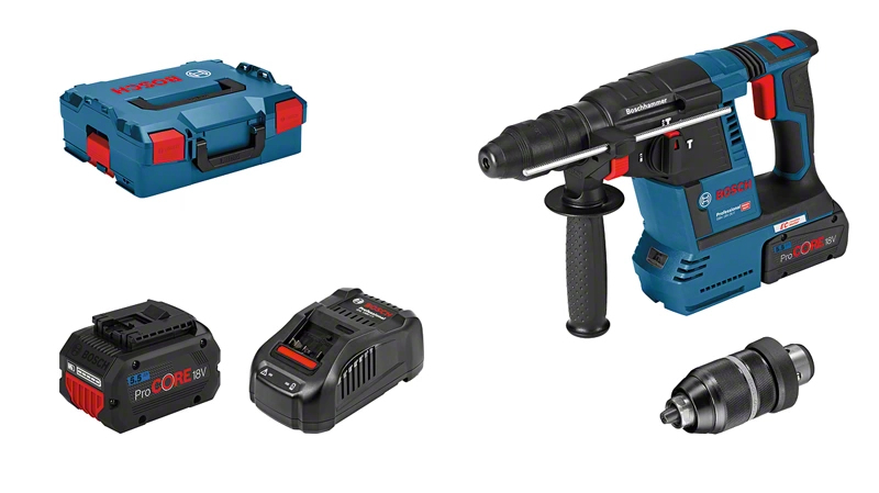 AKTION: BOSCH Professional GBH 18V-26 F Akku-Bohrhammer-Set 18,0 V, mit 2 Akkus mit Prämie nach Registrierung